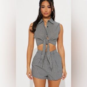 New! Black and White Checkered Shorts
